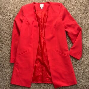Halogen Red Blazer with Modern Minimalist Design
